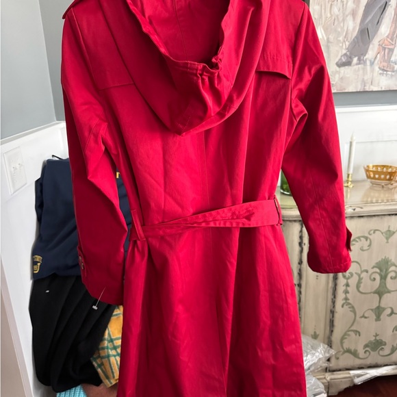 Michael Kors Red Double-Breasted Trench Coat - Picture 3 of 5